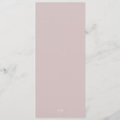 Elegante Musk Roze Witte Monogram Bruiloft Menu (Achterkant)