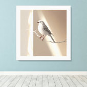 Elegante Mussen Vogel Muur Kunst Print - Minimalis (Insitu (Houten vloer))