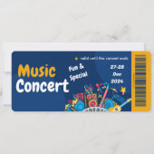 Elegante muziek feest uitnodigingskaart ontwerp kaart (Voorkant)