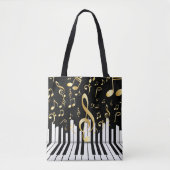 Elegante Muziek Note piano toetsen Tote Bag (Voorkant)