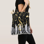 Elegante Muziek Note piano toetsen Tote Bag (Dichtbij)