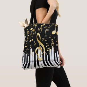Elegante Muziek Note piano toetsen Tote Bag
