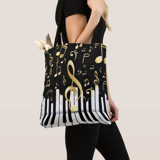 Elegante Muziek Note piano toetsen Tote Bag (Dichtbij)
