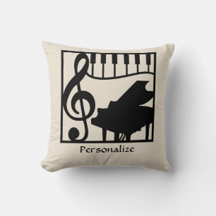Elegante muziek piano toetsenbord sleutel noot sti kussen