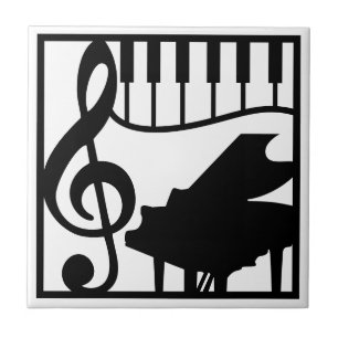 Elegante muziek piano toetsenbord sleutel noot sti tegeltje