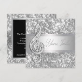 Elegante muziek Treble Clef Overweging Uitnodiging (Voorkant / Achterkant)