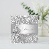 Elegante muziek Treble Clef Overweging Uitnodiging (Staand voorkant)