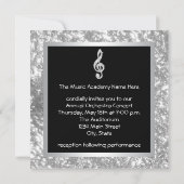 Elegante muziek Treble Clef Overweging Uitnodiging (Achterkant)