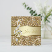 Elegante muziek Treble Clef Symphony Concert Overw Kaart (Staand voorkant)