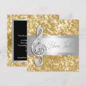 Elegante muziek Treble Clef uitnodiging (Voorkant / Achterkant)