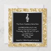 Elegante muziek Treble Clef uitnodiging (Achterkant)