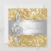 Elegante muziek Treble Clef uitnodiging (Voorkant)