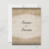 Elegante muziek trouwkaart kaart (Achterkant)