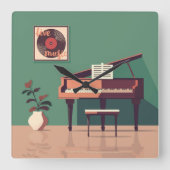 Elegante muziek wandklok (Voorkant)