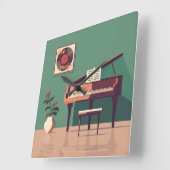 Elegante muziek wandklok (Hoek)