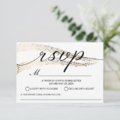 Elegante muziekbruiloftslied verzoek RSVP (Staand voorkant)