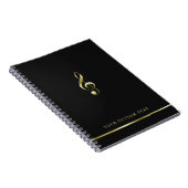 Elegante muziekdocent Kantoor Treble Clef Modern Notitieboek (Rechterzijde)