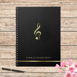 Elegante muziekdocent Kantoor Treble Clef Modern Notitieboek
