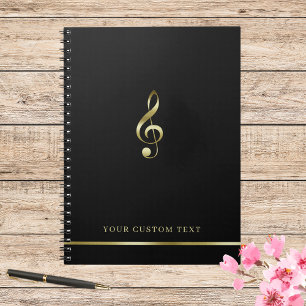 Elegante muziekdocent Kantoor Treble Clef Modern Notitieboek