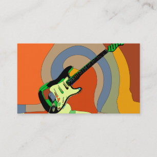 Elegante Muziekleraar Gitaar Muzikale Zakelijke Vi Visitekaartje