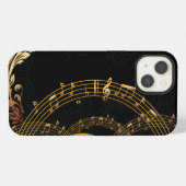 Elegante muzieknoot luxe iPhone hoesje (Achterkant horizontaal)
