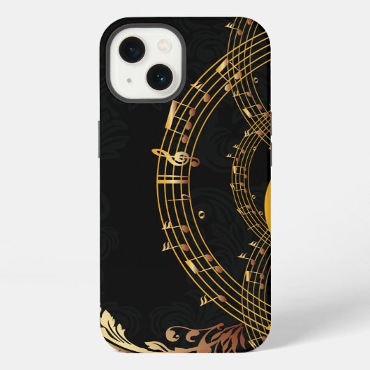 Elegante muzieknoot luxe iPhone hoesje (Achterkant)