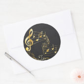 Elegante muzieknoot Luxe ontwerp Ronde Sticker (Envelop)