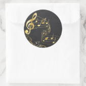 Elegante muzieknoot Luxe ontwerp Ronde Sticker (Tas)