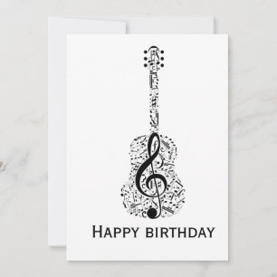 Elegante muzieknoot verjaardagskaart kaart