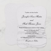 Elegante muzieknoten en notenbalk op lichtgrijze t kaart (Voorkant / Achterkant)