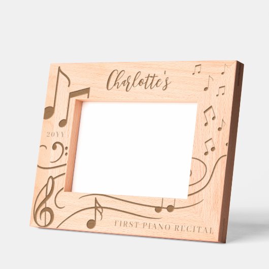 Elegante Muzieknoten Gepersonaliseerde naam Keepsa Gegraveerde Lijstjes (Links)