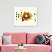 Elegante muzieknoten Muurcanvas Canvas Afdruk (Insitu (Woonkamer))