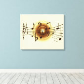Elegante muzieknoten Muurcanvas Canvas Afdruk (Insitu (Houten vloer))