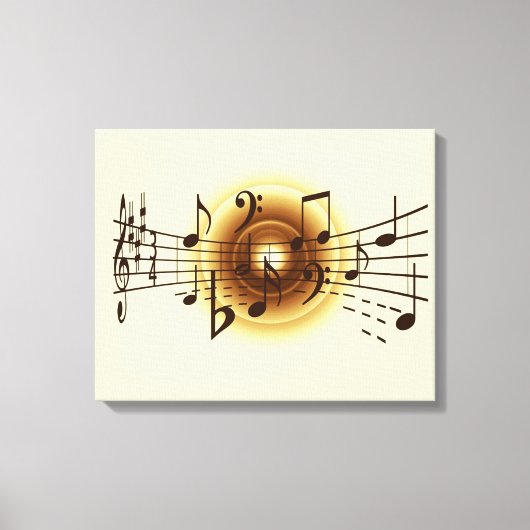 Elegante muzieknoten Muurcanvas Canvas Afdruk (Voorkant)