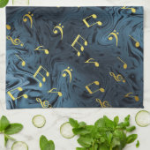elegante muzieknoten theedoek (Gevouwen)