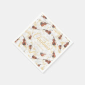 Elegante Muzieknoten Viool Vrolijk kerstscript Servet (Hoek)