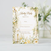 Elegante Muziektuin Bruiloft RSVP Kaartje (Staand voorkant)