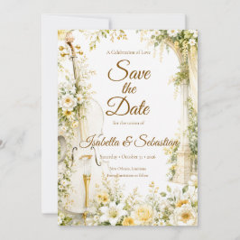 Elegante Muziektuin Bruiloft Save The Date