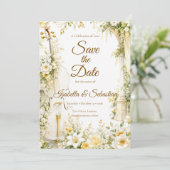 Elegante Muziektuin Bruiloft Save The Date (Staand voorkant)