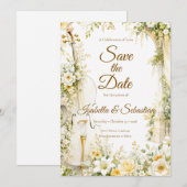 Elegante Muziektuin Bruiloft Save The Date (Voorkant / Achterkant)