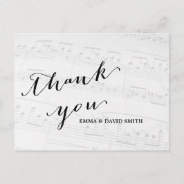 Elegante muzikale bruiloft bedankt briefkaart