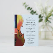 Elegante Muzikale Viool Overweging Concert Uitnodiging Briefkaart (Staand voorkant)