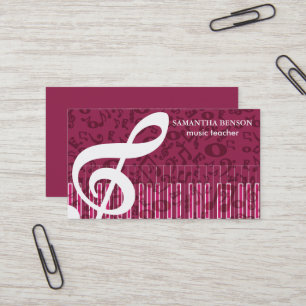 Elegante Muzikant Pianolerares Muziekleraar Visitekaartje