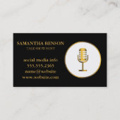 Elegante muzikantenmicrofoon | zangeres | radiohos visitekaartje (Voorkant)