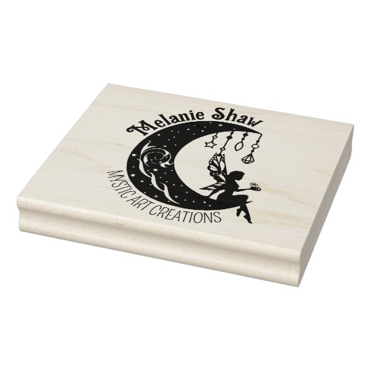 Elegante Mystic Custom Logo, groot Rubberstempel (Stempel)