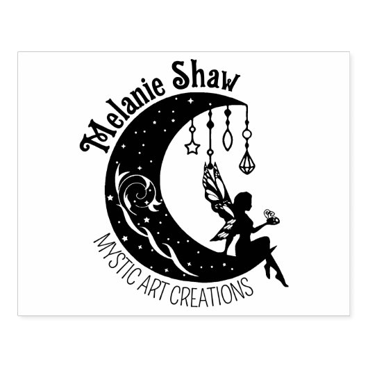 Elegante Mystic Custom Logo, groot Rubberstempel (Afrduk)