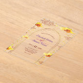 Elegante mystieke hemelse bruiloft acryl uitnodigingen (Laagn)