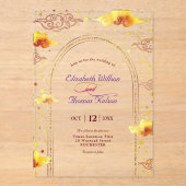 Elegante mystieke hemelse bruiloft acryl uitnodigingen (Voorkant)