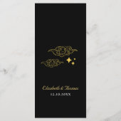 Elegante mystieke hemelse bruiloft menu (Achterkant)