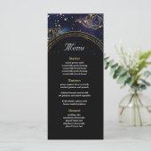 Elegante mystieke hemelse bruiloft menu (Staand voorkant)